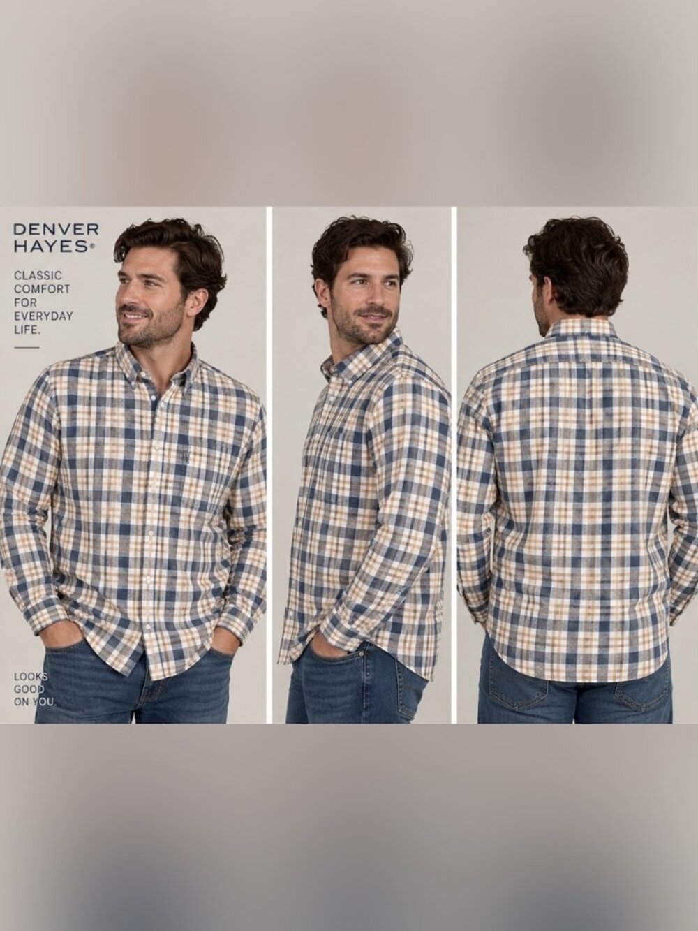 Mens XXL Dress Shirt Bundle 3 Pack Denver Hayes Haggar Button Down - Picture 16 of 16